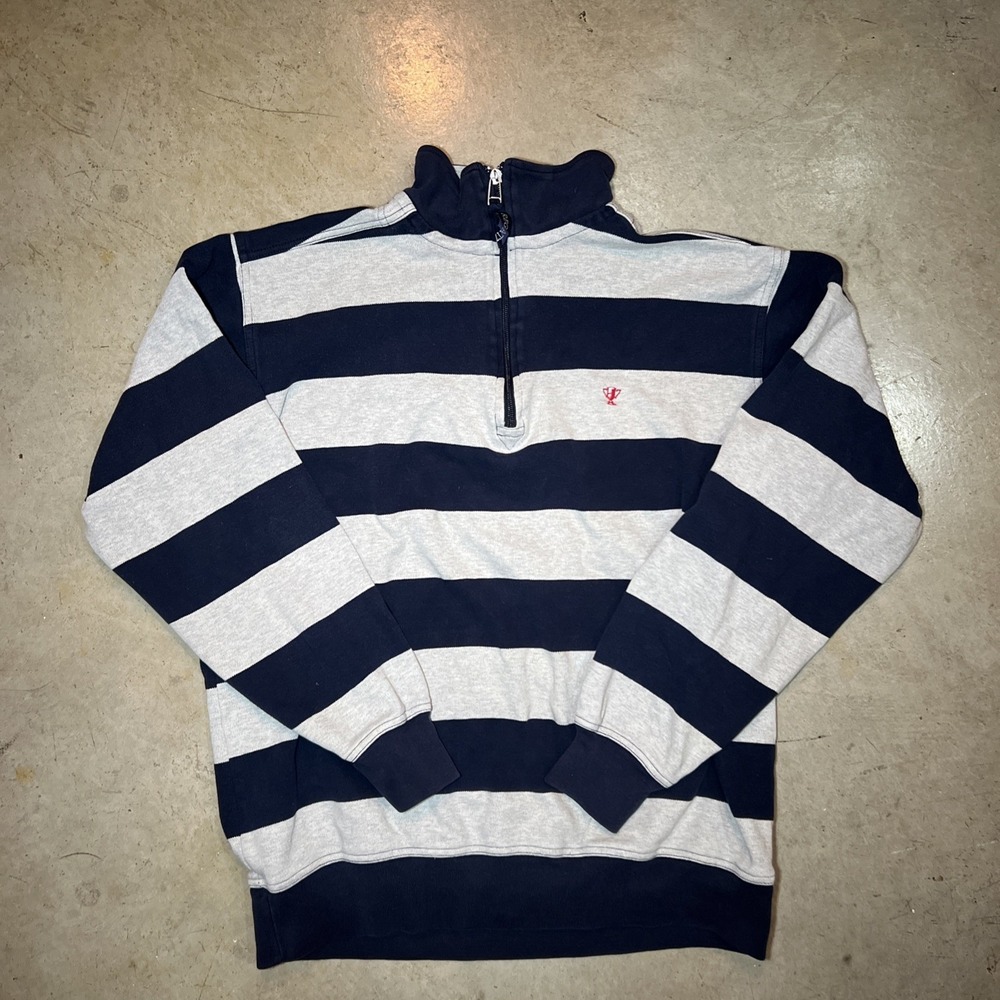 Vtg 80s Regatta Sport Color Block Stripe 100% Cotton Knit Pullover L Preppy